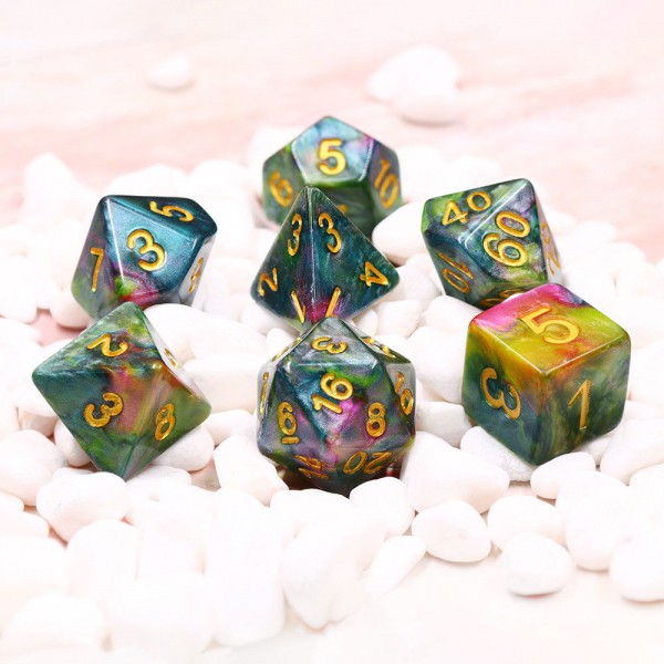 （Blue+Yellow+Rose Red) Marble dice